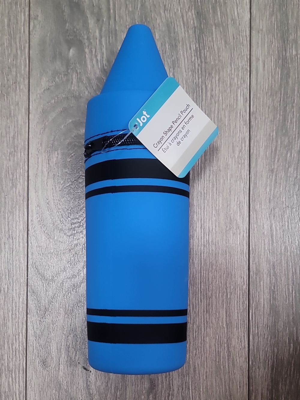 Blue Crayon-Shaped Pencil Pouch
